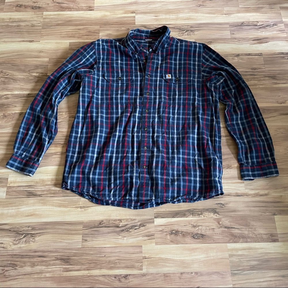 Carhartt plaid button down shirt size 2XL Tall
